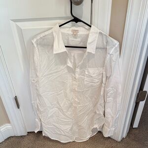 LOFT Crisp White Collared Shirt